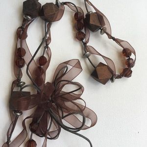 Long  beaded necklace.(wood)